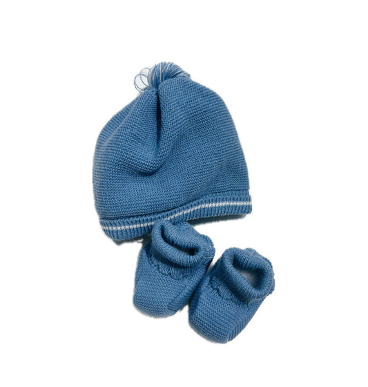 Pappa & Latte Cappellino e Scarpine Nascita in Lana Prima Uscita