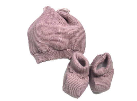 Pappa & Latte Cappellino e Scarpine Nascita in Lana Prima Uscita
