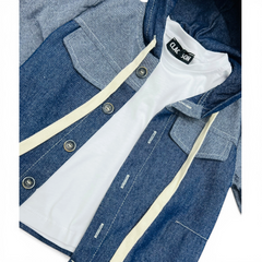 Completo Tre Pezzi Neonato e Bambino in Denim