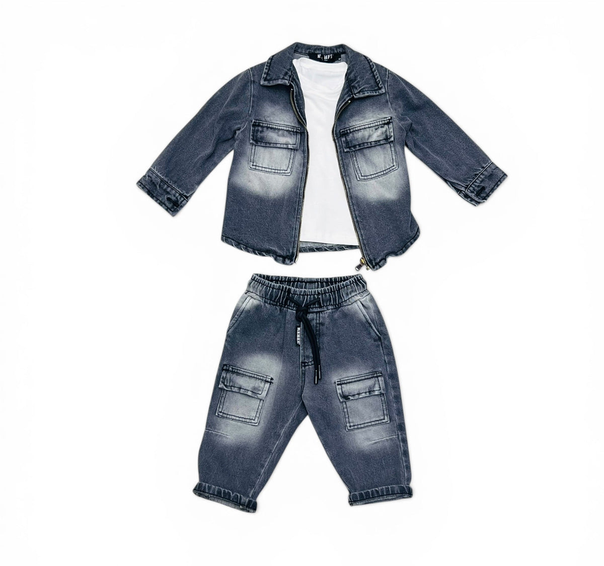 Rebel Completo in Jeans  Tre Pezzi Neonato e Bambino