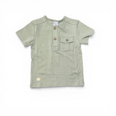 Ativo T-shirt Serafino Dettaglio Taschino con Bottoncino Neonato