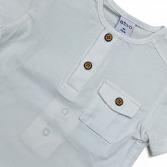 Ativo T-shirt Serafino Dettaglio Taschino con Bottoncino Neonato