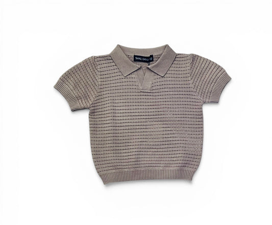 Polo in Filo Neonato Trama Bucherellata