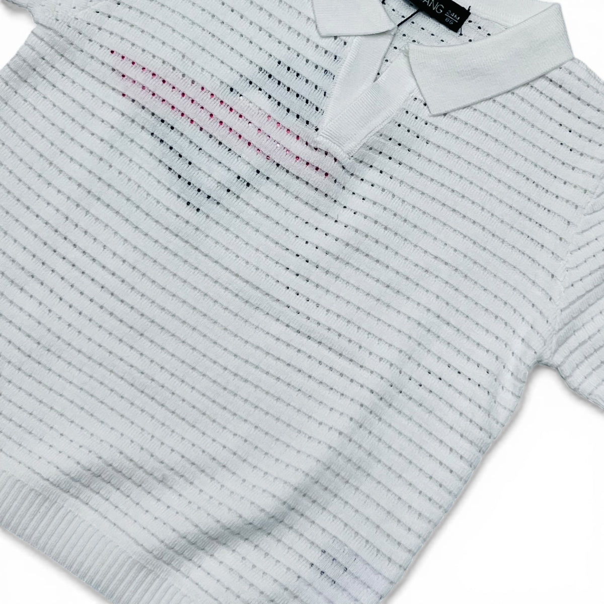 Polo in Filo Neonato Trama Bucherellata