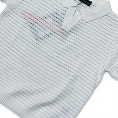 Polo in Filo Neonato Trama Bucherellata