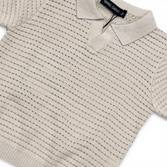 Polo in Filo Neonato Trama Bucherellata