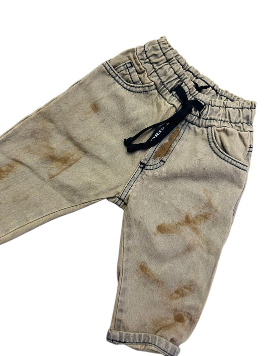 Rebel Jeans Sabbiato Macchiato con Elastico in Vita Da Neonato e Bambino