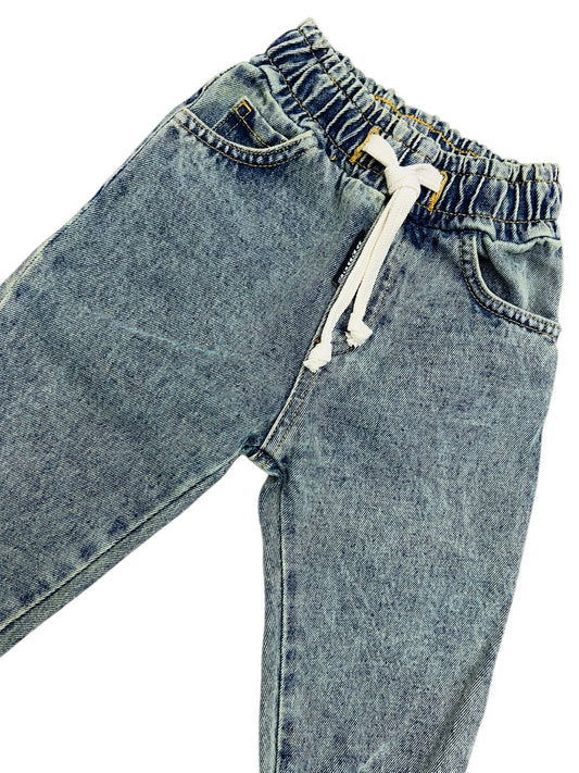 Rebel Jeans Marmorizzato Sabbiato con Elastico in Vita Da Neonato