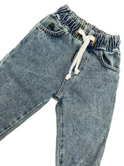 Rebel Jeans Marmorizzato Sabbiato con Elastico in Vita Da Neonato