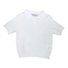 Polo in Filo Da Neonata Trama Lavorata
