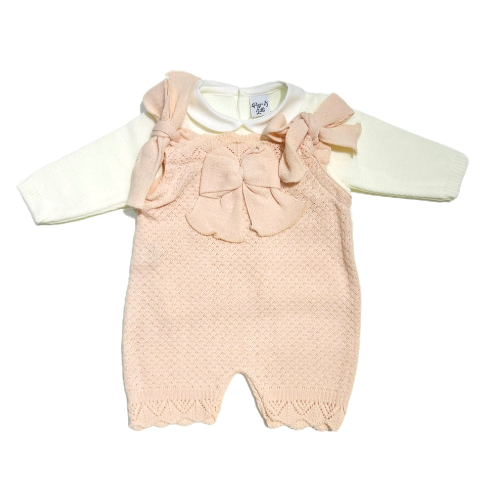 Pappa e Latte Maglia e Pagliaccetto in Lana Con Fiocco