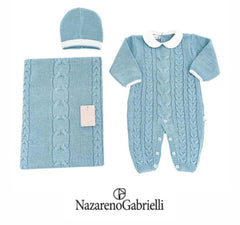 Nazareno Gabrielli Set Nascita in Lana Tre Pezzi