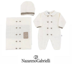 Nazareno Gabrielli Set Nascita in Lana Tre Pezzi