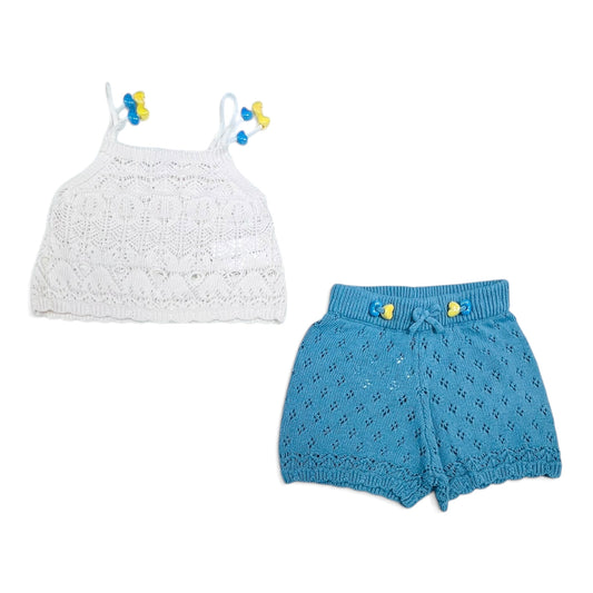 Completo Canotta e Short in Filo Da Neonata