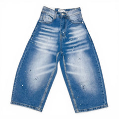Jeans Baggy Da Maschietto Con Schizzi Pittura