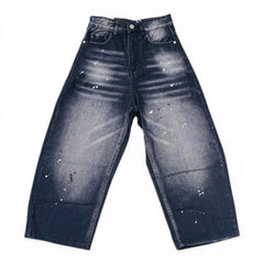 Jeans Baggy Da Maschietto Con Schizzi Pittura