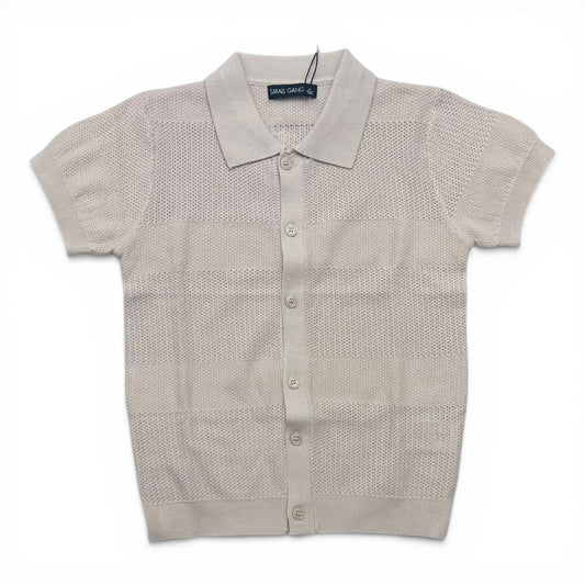 Cardigan Polo In Filo Mezza Manica