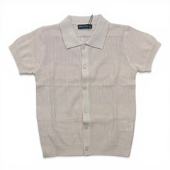Cardigan Polo In Filo Mezza Manica