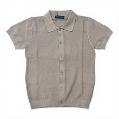 Cardigan Polo In Filo Mezza Manica