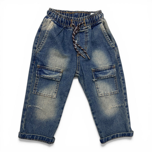 Rebel Completo Jeans Sabbiato Tre Pezzi Da Bambino