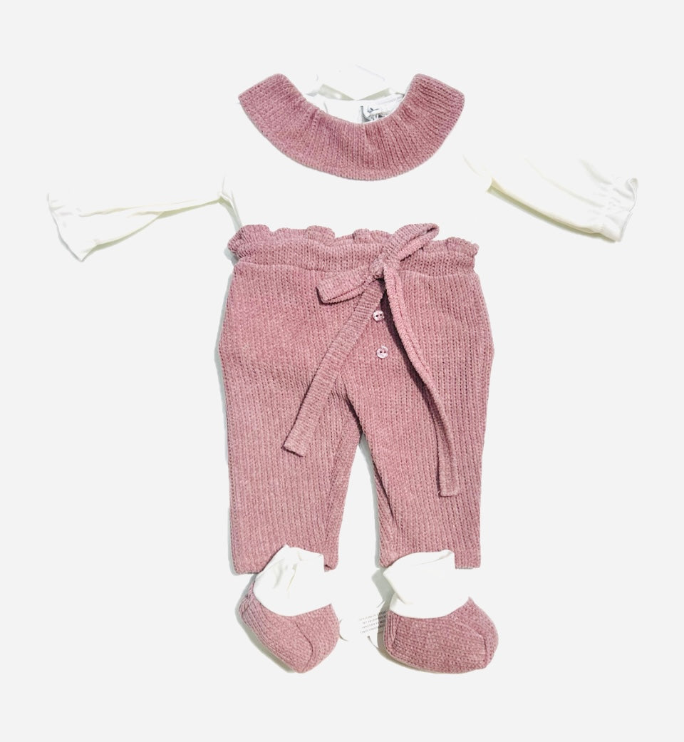 Il Corredino Completo Due Pezzi Body Caldo Cotone e Pantalone Ciniglia