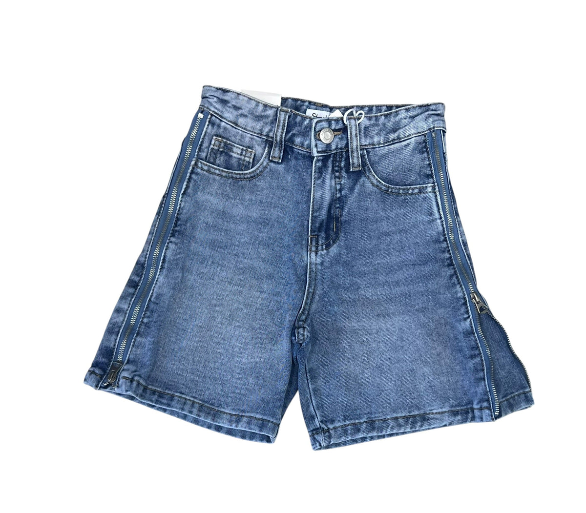 Bermuda Porter in Jeans con Cerniera Laterale