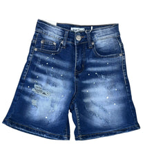 Bermuda Schizzo In Jeans Bambino
