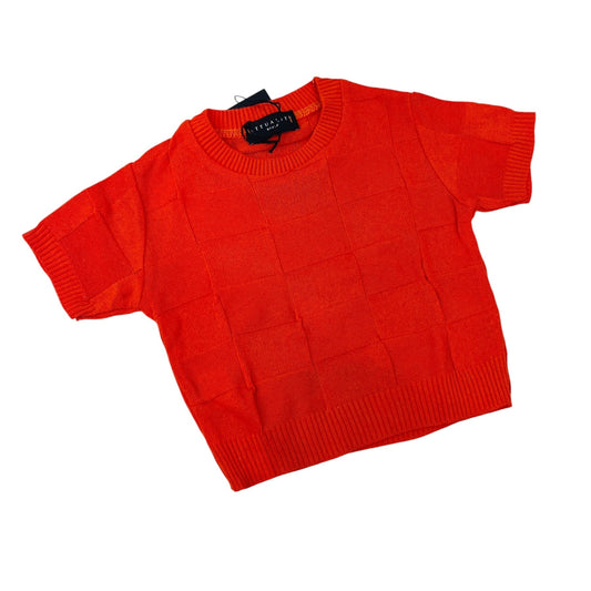 Attuality Maglia in Filo Mezza Manica Damier Neonato