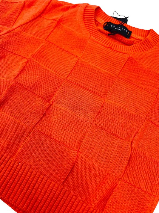 Attuality Maglia in Filo Mezza Manica Damier Neonato
