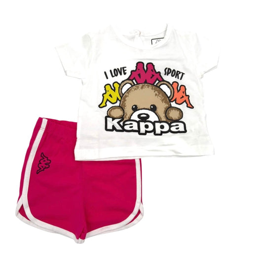 Kappa Completo T-Shirt e Short Da Neonata 100% Cotone