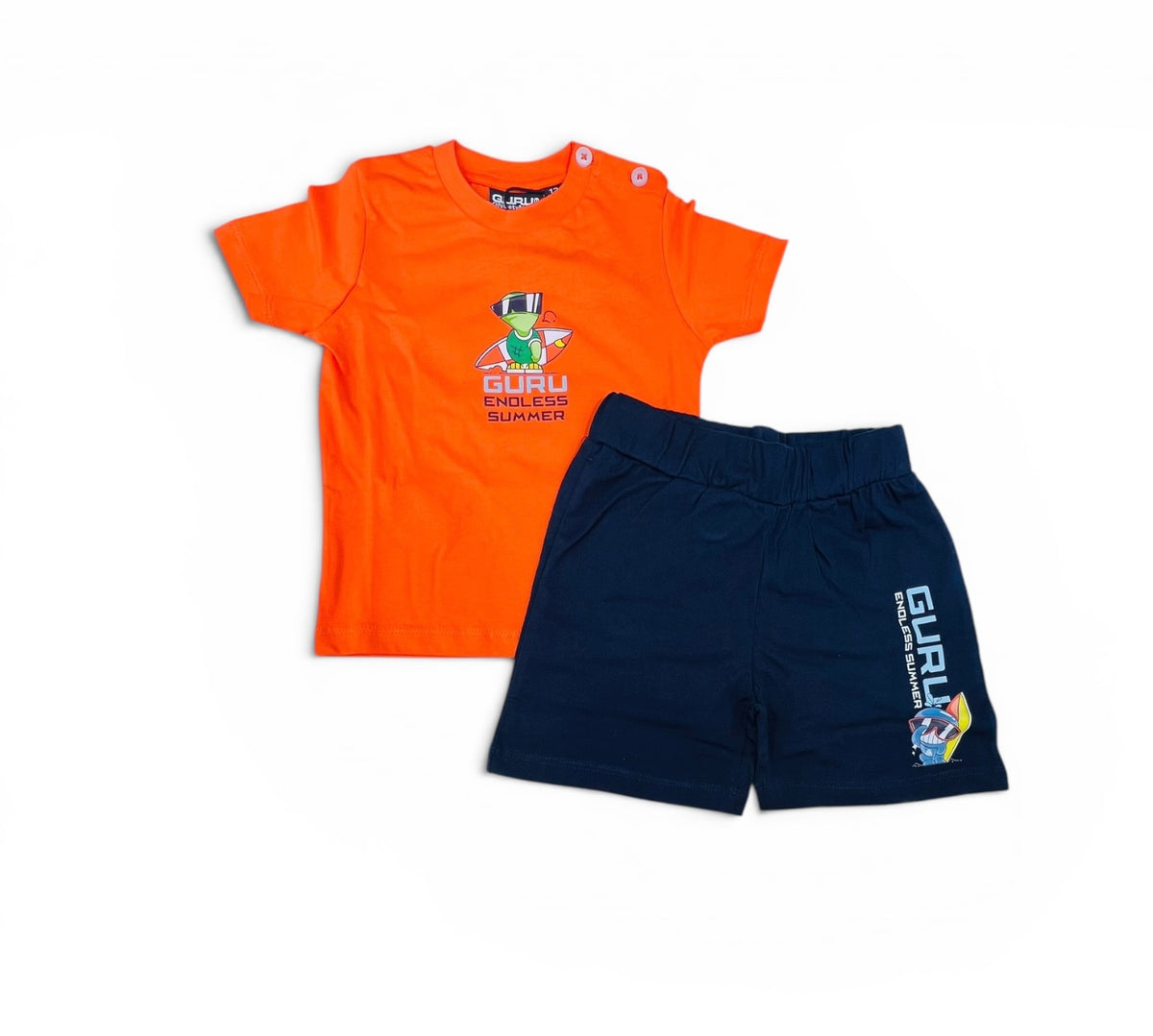 Guru Completo T-Shirt e Short 100% Cotone Da Neonato