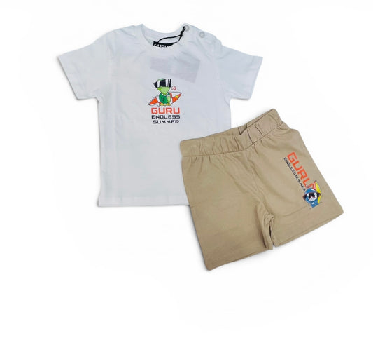 Guru Completo T-Shirt e Short 100% Cotone Da Neonato
