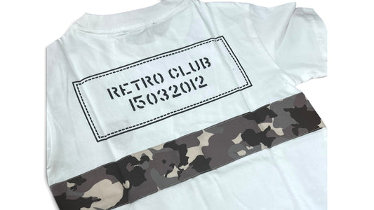 T-Shirt Premium Da Bambino Con Tessuto Retro Camouflage
