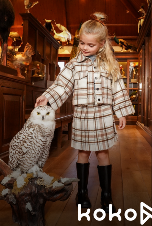 Koko Noko Jacket Quadri Flanella da Bambina