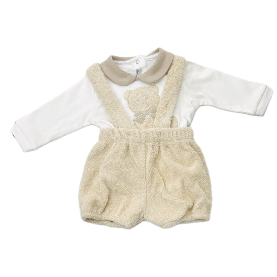 Nazareno Gabrielli Completo Salopette Teddy  Con Body in Caldo cotone