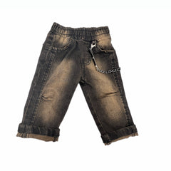 Nazareno Gabrielli Completo Tre Pezzi Camicione Maglia e Jeans da Neonato