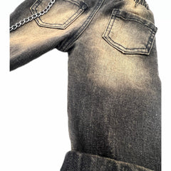 Nazareno Gabrielli Completo Tre Pezzi Camicione Maglia e Jeans da Neonato