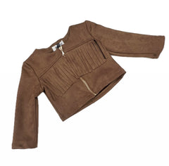 Melany Rose Completo Texas in Camoscio Con Frange per Bambina