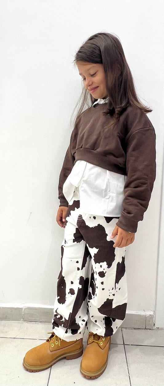 Jeans Cow Baggy da bambina