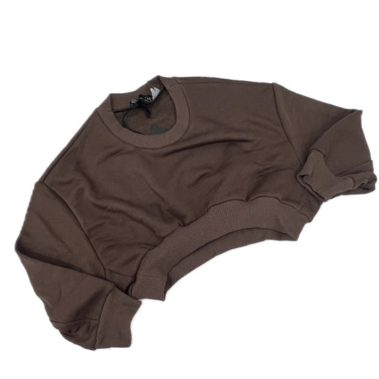 Just West Felpa Crop Bambina Girocollo Cotone Garzato