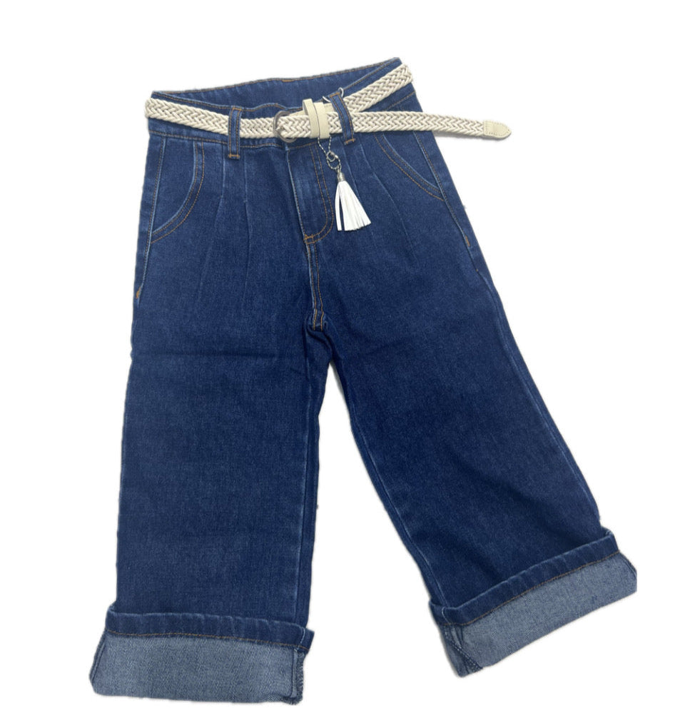 Ativo jeans Baggy con Cintura Da Bambina