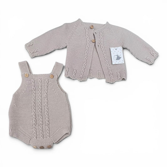 Alaska Beige Completo Salopette e Giacchino in m. Lana