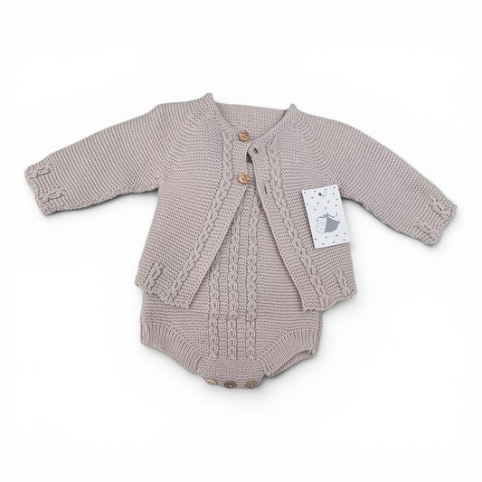 Alaska Beige Completo Salopette e Giacchino in m. Lana