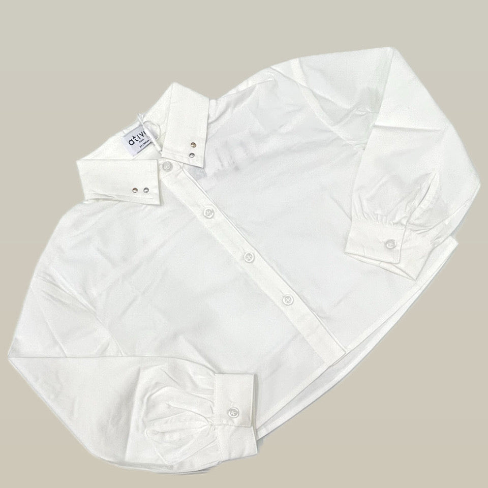 Ativo Camicia Crop Con Borchie Argento e Oro Sul Colletto e Retro