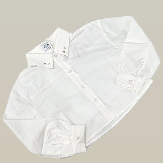 Ativo Camicia Crop Con Borchie Argento e Oro Sul Colletto e Retro