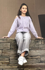 Pull in Lana Bambina Ativo Con Spalle Scoperte