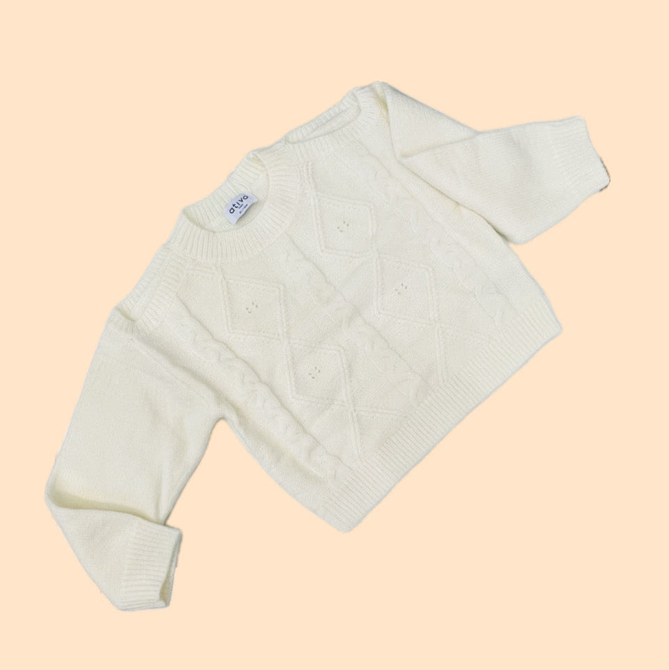 Pull in Lana Bambina Ativo Con Spalle Scoperte