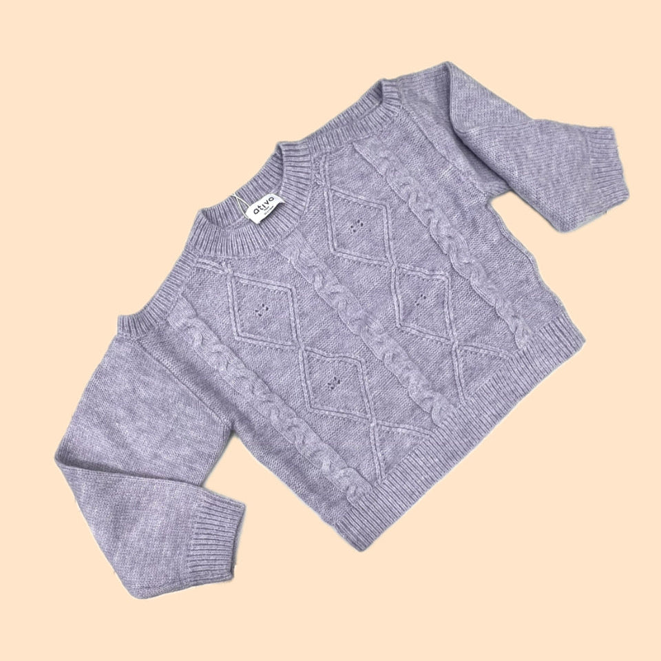 Pull in Lana Bambina Ativo Con Spalle Scoperte