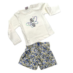 Ativo Short Floreale Velluto Invernale Da Neonata