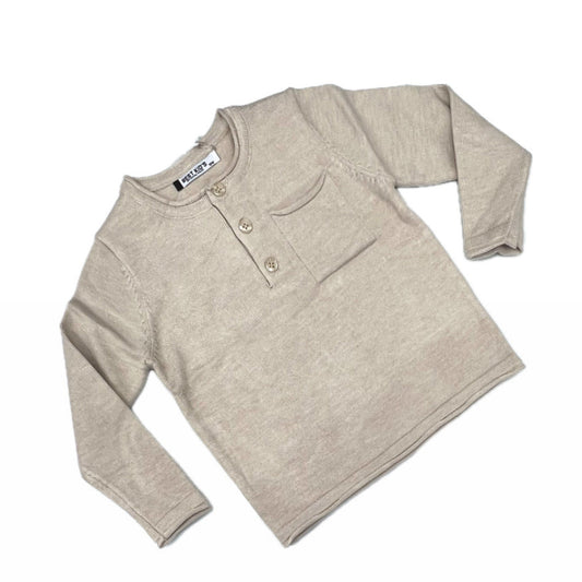 Pullover Serafina Lana Rasata con Taschino Da Neonato